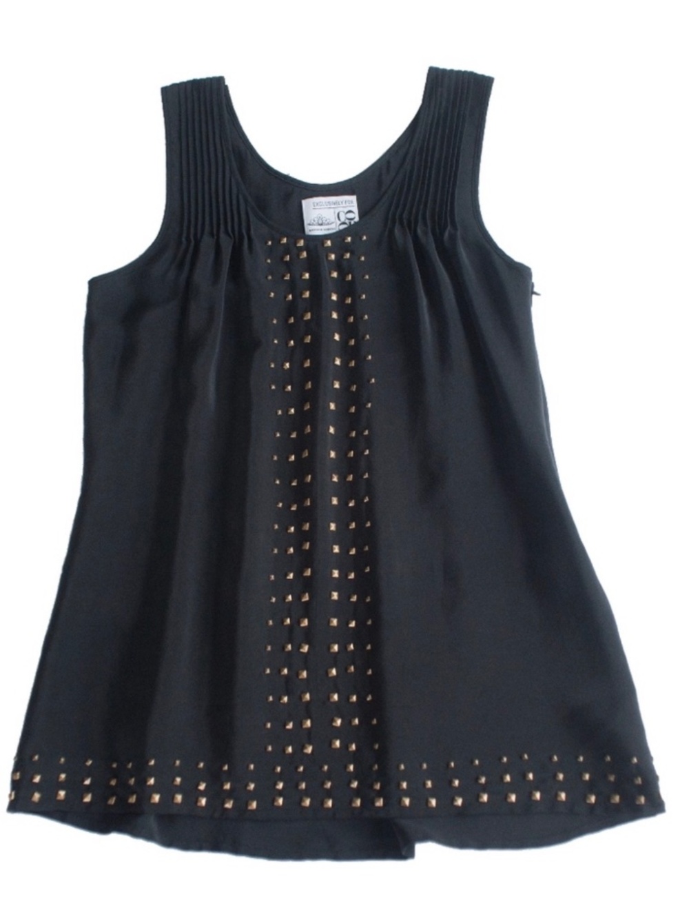 Madison Marcus Barney's New York Black Studded Silk Top